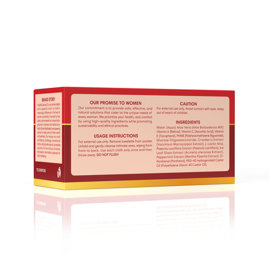 Cranberry Feminine Wipes- For Odor Protection & Daily Freshening