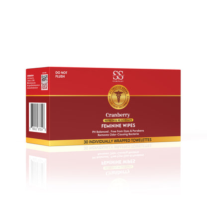 Cranberry Feminine Wipes- For Odor Protection & Daily Freshening