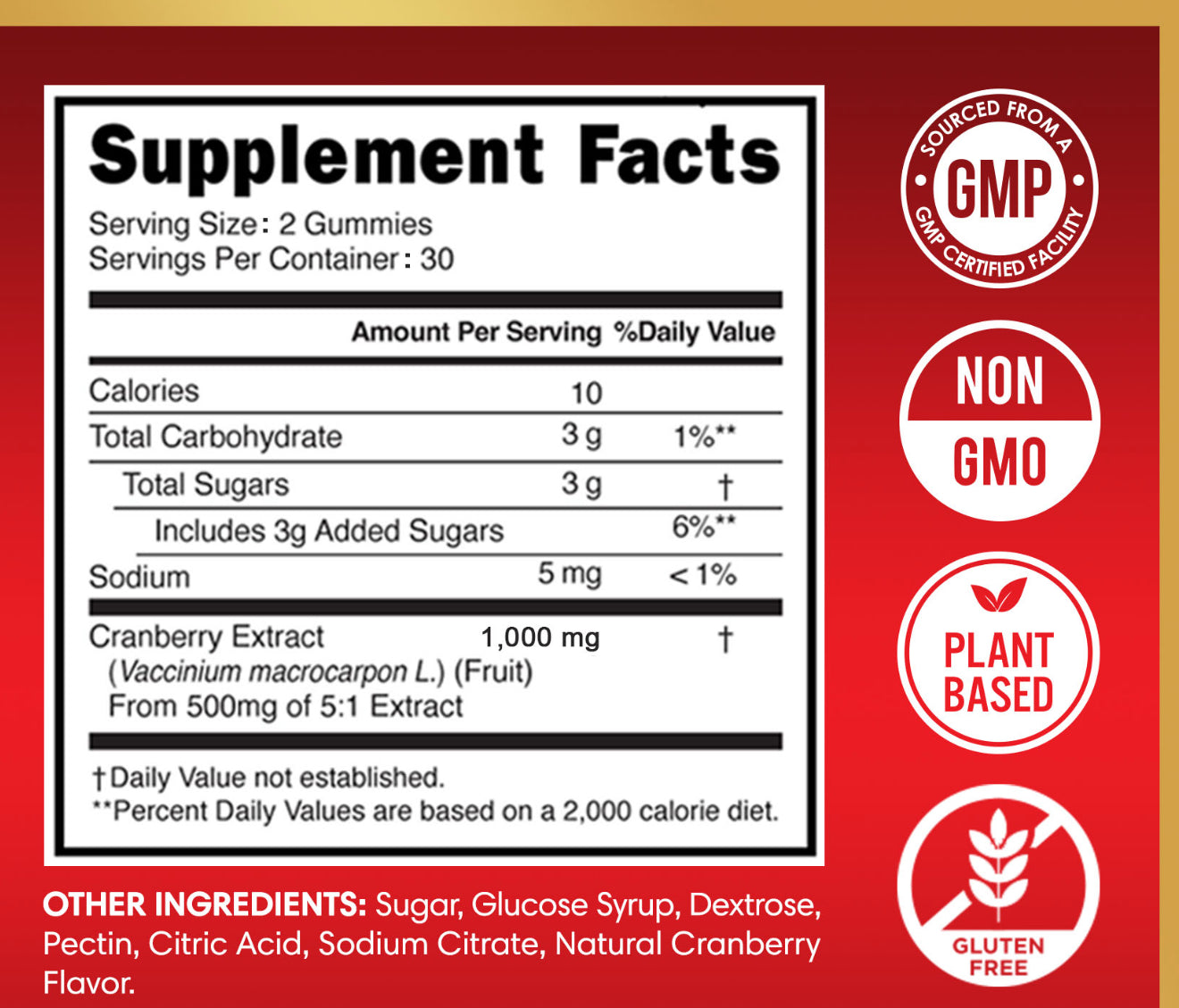 Cranberry Probiotics Gummies- Supports Urinary Tract Health