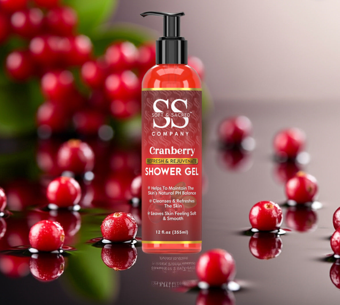 Cranberry Shower Gel- For Gentle Cleansing